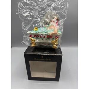 Christopher Radko New Glass Ornament Santa Bathtub Doubly Bubbly new w/ tags box